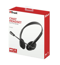 CUFFIA STEREO CON MICROFONO ZIVA TRUST 21517 - JACK 3.5MM - CUFFIE CON MICROFONO REGOLABILE CON CAVO 1,8MT