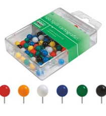 SCATOLA 100 SPILLI CARTOGRAFICI a SFERA NERO ART.266