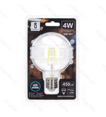 LAMPADINA LED FILAMENTO G80 4W ATTACCO E27 450 LUMEN 2700K LUCE CALDA D80*H120mm ANGOLO 360 EQUIVALE A 39W INCADESCENZA LAMPADINA LED FILAMENTO G80 4W ATTACCO E27 450 LUMEN 2700K LUCE CALDA D80*H120mm ANGOLO 360 EQUIVALE A 39W INCADESCENZA