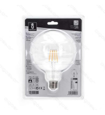 LAMPADINA LED FILAMENTO G125 4W ATTACCO E27 450 LUMEN 2700K LUCE CALDA D125*H175mm ANGOLO 360 EQUIVALE A 39W INCADESCENZA