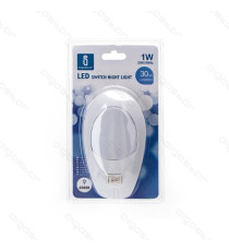 LUCE NOTTURNA LED 0,5W 1,5LUMEN CON INTERRUTTORE ON-OFF (2) 6500K LUCE BIANCA SPINA ITALIANA - AC220-240V CRI60 L85*W74*H72mm
