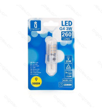 LAMPADINA LED G4 3W 260 LUMEN 6500K LUCE FREDDA W46*H16mm ANGOLO 360 GRADI EQUIVALE A 26W INCADESCENZA LAMPADINA LED G4 3W 260 LUMEN 6500K LUCE FREDDA W46*H16mm ANGOLO 360 GRADI EQUIVALE A 26W INCADESCENZA