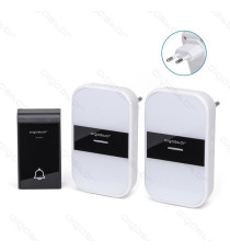 CAMPANELLO WIRELESS WHITE DIGITALE CON 2 RICEVITORI - IMPERMEABILE - TRASMISSIONE FINO A 150MT 36 SUONERIE CAMPANELLO SENZA FILI CAMPANELLO WIRELESS WHITE DIGITALE CON 2 RICEVITORI - IMPERMEABILE - TRASMISSIONE FINO A 150MT 36 SUONERIE CAMPANELLO SENZA FILI