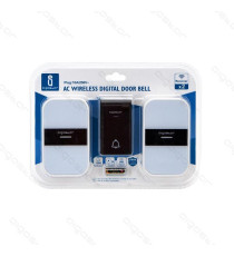 CAMPANELLO WIRELESS WHITE DIGITALE CON 2 RICEVITORI - IMPERMEABILE - TRASMISSIONE FINO A 150MT 36 SUONERIE CAMPANELLO SENZA FILI CAMPANELLO WIRELESS WHITE DIGITALE CON 2 RICEVITORI - IMPERMEABILE - TRASMISSIONE FINO A 150MT 36 SUONERIE CAMPANELLO SENZA FILI