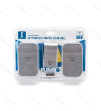 CAMPANELLO WIRELESS WHITE DIGITALE CON 2 RICEVITORI - IMPERMEABILE - TRASMISSIONE FINO A 150MT 36 SUONERIE CAMPANELLO SENZA FILI CAMPANELLO WIRELESS WHITE DIGITALE CON 2 RICEVITORI - IMPERMEABILE - TRASMISSIONE FINO A 150MT 36 SUONERIE CAMPANELLO SENZA FILI