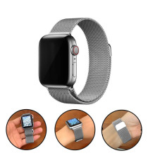 CINTURINO IN ACCIAIO SILVER 38MM E 40MM MAGNETICO IN ACCIAO INOSSIDABILE PER APPLE WATCH SERIE 2-3-4-5 MATERIALE ALTA QUALITA' 