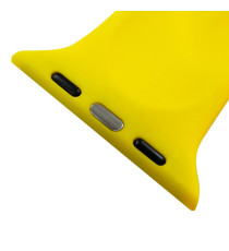 CINTURINO IN SILICONE GIALLO 38MM 38L SPORTIVO PER APPLE WATCH SERIE 2-3-4-5 SILICONE ALTA QUALITA' CHIUSURA PIN-AND-TUCK