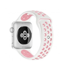 CINTURINO IN SILICONE BIANCO/ROSA 42MM 44MM MISURA S MOD. NIKE PER APPLE WATCH SERIE 2-3-4-5 ALTA QUALITA' CHIUSURA PIN-AND-TUCK CINTURINO IN SILICONE BIANCO/ROSA 42MM 44MM MISURA S MOD. NIKE PER APPLE WATCH SERIE 2-3-4-5 ALTA QUALITA' CHIUSURA PIN-AND-TUCK