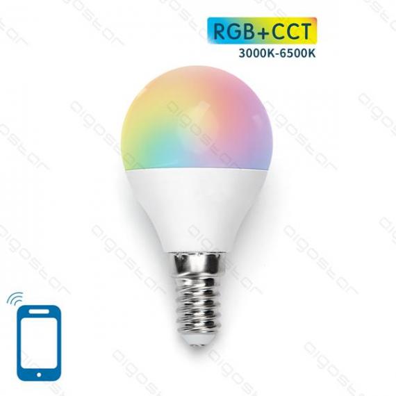 LAMPADINA SMART LED 5W E14 C45 WIFI RGB+CCT 3000K-6500K 350 LUMEN D45*H89mm  COMPATIBILE CON ALEXA E GOOGLE ASSISTANT