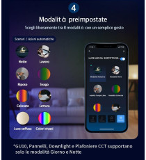 LAMPADINA SMART LED GU10 7W C37 WIFI RGB+CCT 3000K-6500K 450 LUMEN D50*H72mm COMPATIBILE CON ALEXA E GOOGLE ASSISTANT FARETTO