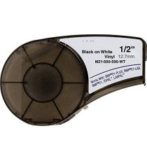 ETICHETTE M21-500-499-TB IN NYLON 12.7mmX4.9mt 500PZ COMPATIBILI NERO SU BIANCO PER BRADY BMP21,BMP-21,IDPAL,LABPAL