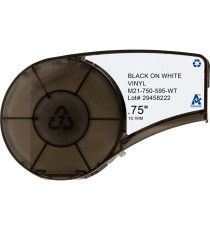 ETICHETTE M21-500-595-WT IN VINILE 12.7mmX6.4mt 500PZ COMPATIBILI NERO SU BIANCO PER BRADY BMP21,BMP-21,IDPAL,LABPAL