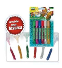busta 6 tubi colla glitter assortito 10,5ml lavabile non-tossica lebez busta 6 tubi colla glitter assortito 10,5ml lavabile non-tossica lebez