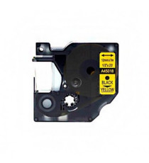 Nastro Etichette Compatibile Dymo D1 45018 S0720580 Nero su Giallo 12 mm x 7 m per LabelManager LabelPoint LabelWriter Duo