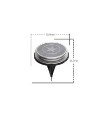 LAMPADA SOLARE DA GIARDINO LED 0,09W 5 LUMEN 3200K LUCE CALDA L121.4*W121.4*H24.5mm - SEGNAPASSI SOLARE IP66 IMPERMEABILE LAMPADA SOLARE DA GIARDINO LED 0,09W 5 LUMEN 3200K LUCE CALDA L121.4*W121.4*H24.5mm - SEGNAPASSI SOLARE IP66 IMPERMEABILE