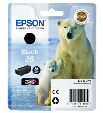 CARTUCCIA T2621 NERA COMPATIBILE CON CHIP PER Epson EXPRESSION PREMIUM XP600 XP605 XP700 XP800 26XL CAPACITA' 15ML