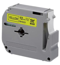 CASSETTA NASTRO MK-631BZ COMPATIBILE LAMINATO NERO SU GIALLO 12mmX8m MK631SBZ LABEL PER BROTHER P-TOUCH 110 CASSETTA NASTRO MK-631BZ COMPATIBILE LAMINATO NERO SU GIALLO 12mmX8m MK631SBZ LABEL PER BROTHER P-TOUCH 110