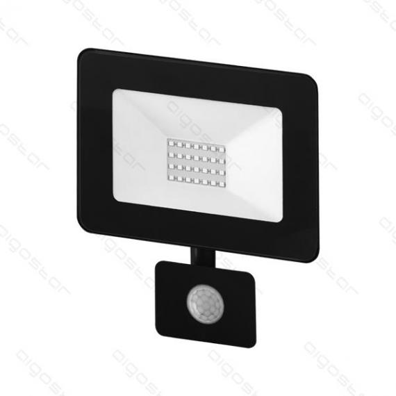 FARO LED SLIM CON SENSORE IP65 20W - 1800 LUMEN - 6400K LUCE FREDDA - ANGOLO FASCIO 120 MISURA L160W192.3H54mm CRI70Ra