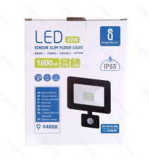 FARO LED SLIM CON SENSORE IP65 10W - 900 LUMEN - 6400K LUCE FREDDA - ANGOLO FASCIO 120º MISURA L115*W158.3*H52mm CRI:≥70Ra FARO LED SLIM CON SENSORE IP65 10W - 900 LUMEN - 6400K LUCE FREDDA - ANGOLO FASCIO 120º MISURA L115*W158.3*H52mm CRI:≥70Ra
