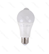 LAMPADINA LED A5 A60 12W CON SENSORE ATTACCO E27 - 1000 LUMEN - 6500K LUCE FREDDA - GRANDE ANGOLO 280 MISURA D60*H125mm CRI80Ra