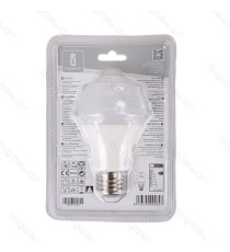 LAMPADINA LED A5 A60 6W CON SENSORE ATTACCO E27 - 480 LUMEN - 6500K LUCE FREDDA - GRANDE ANGOLO 280 MISURA D60*H113mm CRI80Ra
