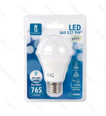 LAMPADINA LED A5 A60 9W ATTACCO E27 - 720 LUMEN - 3000K LUCE CALDA - GRANDE ANGOLO 280 GRADI MISURA D60*H112mm CRI80Ra