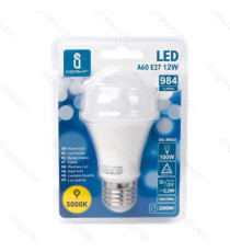LAMPADINA LED A5 A60 9W ATTACCO E27 - 720 LUMEN - 3000K LUCE CALDA - GRANDE ANGOLO 280 GRADI MISURA D60*H112mm CRI80Ra LAMPADINA LED A5 A60 9W ATTACCO E27 - 720 LUMEN - 3000K LUCE CALDA - GRANDE ANGOLO 280 GRADI MISURA D60*H112mm CRI80Ra