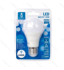 LAMPADINA LED A5 A60 10W ATTACCO E27 - 800 LUMEN - 3000K LUCE CALDA - GRANDE ANGOLO 280 GRADI MISURA D60*H110mm CRI80Ra LAMPADINA LED A5 A60 10W ATTACCO E27 - 800 LUMEN - 3000K LUCE CALDA - GRANDE ANGOLO 280 GRADI MISURA D60*H110mm CRI80Ra