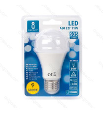 LAMPADINA LED A5 A60 10W ATTACCO E27 - 800 LUMEN - 3000K LUCE CALDA - GRANDE ANGOLO 280 GRADI MISURA D60*H110mm CRI80Ra LAMPADINA LED A5 A60 10W ATTACCO E27 - 800 LUMEN - 3000K LUCE CALDA - GRANDE ANGOLO 280 GRADI MISURA D60*H110mm CRI80Ra