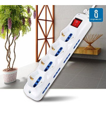 MULTIPRESA CIABATTA ELETTRICA POLIVALENTE 9 POSTI CON INTERRUTTORE CAVO DA 1,5 METRI SPINA 16A 250V 2500W PROTEZIONE BAMBINI