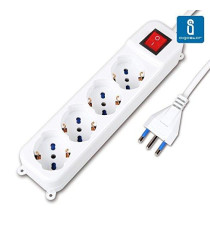 MULTIPRESA CIABATTA ELETTRICA SCHUKO 4 POSTI CON INTERRUTTORE GENERALE CAVO DA 1,5 METRI SPINA 16A 250V 2500W PROTEZIONE BAMBINI