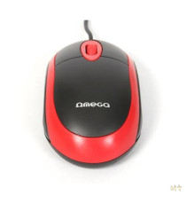 MOUSE OMEGA OTTICO OM06VBL CON CAVO USB 125CM - 800DPI - NERO CON LINEE BLU - 2 TASTI + ROTELLA SCROLLER - DESIGN SIMMETRICO