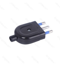 SPINA PIATTA 16A 250V NERA - TIPO ITALIANA - COSTRUITA CON MATERIALI DI ALTA QUALITA' - CERTIFICAZIONE CE