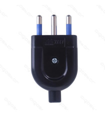 SPINA PIATTA 16A 250V NERA - TIPO ITALIANA - COSTRUITA CON MATERIALI DI ALTA QUALITA' - CERTIFICAZIONE CE