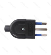 SPINA DRITTA 16A 250V 2P+T NERA - TIPO ITALIANA - COSTRUITA CON MATERIALI DI ALTA QUALITA' - CERTIFICAZIONE CE