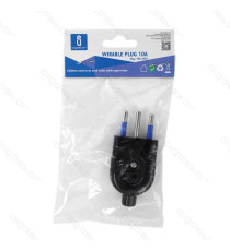 SPINA DRITTA 16A 250V 2P+T NERA - TIPO ITALIANA - COSTRUITA CON MATERIALI DI ALTA QUALITA' - CERTIFICAZIONE CE