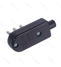 SPINA DRITTA 10A 250V 2P+T NERA - TIPO ITALIANA - COSTRUITA CON MATERIALI DI ALTA QUALITA' - CERTIFICAZIONE CE