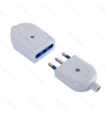 SPINA DRITTA 10A 250V 2P+T BIANCA MAX 1500W - TIPO ITALIANA - COSTRUITA CON MATERIALI DI ALTA QUALITA' - CERTIFICAZIONE CE