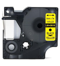 CASSETTA NASTRO D43618 6mmX7m GIALLO COMPATIBILE PER DYMO-500TS Eletronic labelling ETICHETTE  D43618 S0720790 CASSETTA NASTRO D43618 6mmX7m GIALLO COMPATIBILE PER DYMO-500TS Eletronic labelling ETICHETTE  D43618 S0720790
