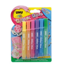BLISTER 6 COLORI GLITTER 10ML GLITTER GLUE SHINY COLOURS