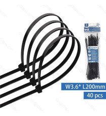 FASCETTA FERMACAVO IN NYLON 3,6mmX200mm BIANCA - CONFEZIONE DA 40 PEZZI - NYLON 66 - FASCETTE FERMACAVI FASCETTA FERMACAVO IN NYLON 3,6mmX200mm BIANCA - CONFEZIONE DA 40 PEZZI - NYLON 66 - FASCETTE FERMACAVI