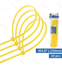 FASCETTA FERMACAVO IN NYLON 3,6mmX250mm GIALLA - CONFEZIONE DA 40 PEZZI - NYLON 66 - FASCETTE FERMACAVI FASCETTA FERMACAVO IN NYLON 3,6mmX250mm GIALLA - CONFEZIONE DA 40 PEZZI - NYLON 66 - FASCETTE FERMACAVI