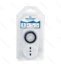 PRESA TEMPORIZZATA CON TIMER MECCANICO GIORNALIERO PRESA 16A Max 3680W - MISURA L7.2*W8.7*H11.8cm