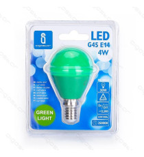 LAMPADINA LED LUCE BLU A5 G45 4W ATTACCO E14 - GRANDE ANGOLO 230 MISURA D45*H80mm (EQUIVALENTE A 30W AD INCADESCENZA)