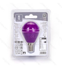 LAMPADINA LED LUCE ARANCIONE A5 G45 4W ATTACCO E14 - GRANDE ANGOLO 230 MISURA D45*H80mm (EQUIVALENTE A 30W AD INCADESCENZA)