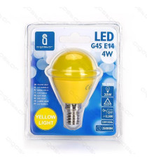 LAMPADINA LED LUCE VIOLA A5 G45 4W ATTACCO E14 - GRANDE ANGOLO 230 MISURA D45*H80mm (EQUIVALENTE A 30W AD INCADESCENZA)