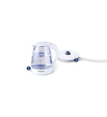 BOLLITORE ELETTRICO IN PLASTICA BIANCO E GRIGIO - 110W  - CAPACITA' 1 LITRO - SPEGNIMENTO AUTOMATICO A BOLLITURA BOLLITORE ELETTRICO IN PLASTICA BIANCO E GRIGIO - 110W  - CAPACITA' 1 LITRO - SPEGNIMENTO AUTOMATICO A BOLLITURA