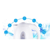 BOLLITORE ELETTRICO IN PLASTICA BIANCO E GRIGIO - 1100W  - CAPACITA' 1 LITRO - SPEGNIMENTO AUTOMATICO A BOLLITURA BOLLITORE ELETTRICO IN PLASTICA BIANCO E GRIGIO - 1100W  - CAPACITA' 1 LITRO - SPEGNIMENTO AUTOMATICO A BOLLITURA