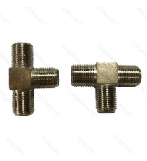 CONNETTORE IN LEGA DI ZINCO ADATTATORE A 4 USCITE DI TIPO F 2PZ PER ANTENNTA TV - METALLO CONNETTORE IN LEGA DI ZINCO ADATTATORE A 4 USCITE DI TIPO F 2PZ PER ANTENNTA TV - METALLO