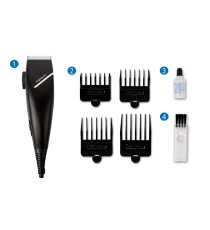 TAGLIACAPELLI E REGOLABARBA ELETTRICO NERO 15W - 4 PETTINI GUIDA DI DIVERSE MISURE - MOTORE POTENTE - CERTIFICATO AIGOSTAR TAGLIACAPELLI E REGOLABARBA ELETTRICO NERO 15W - 4 PETTINI GUIDA DI DIVERSE MISURE - MOTORE POTENTE - CERTIFICATO AIGOSTAR